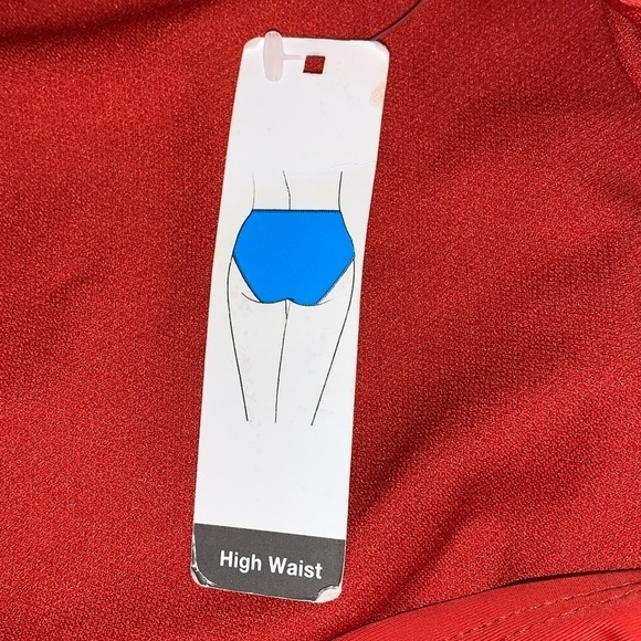 NWT XL 16-18 high waisted bikini bottoms side string burnt orange time and tru - Picture 2 of 6